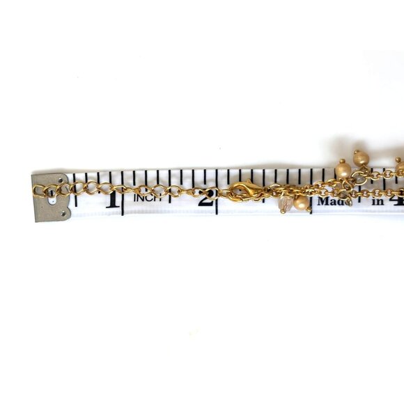 Gold Necklace & Bracelet Seashells Pearls & Gemstones Iridescent Accents Beach - Picture 7 of 8